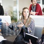 Employees at a conference