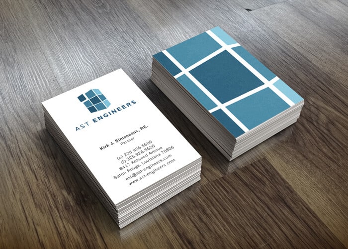 Business card design made for engineering company in Baton Rouge by Catapult