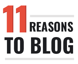 text saying 11 reasons to blog