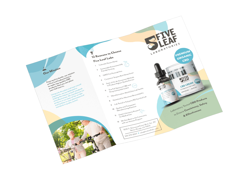 five leaf labs case study trifold brochure angle 1