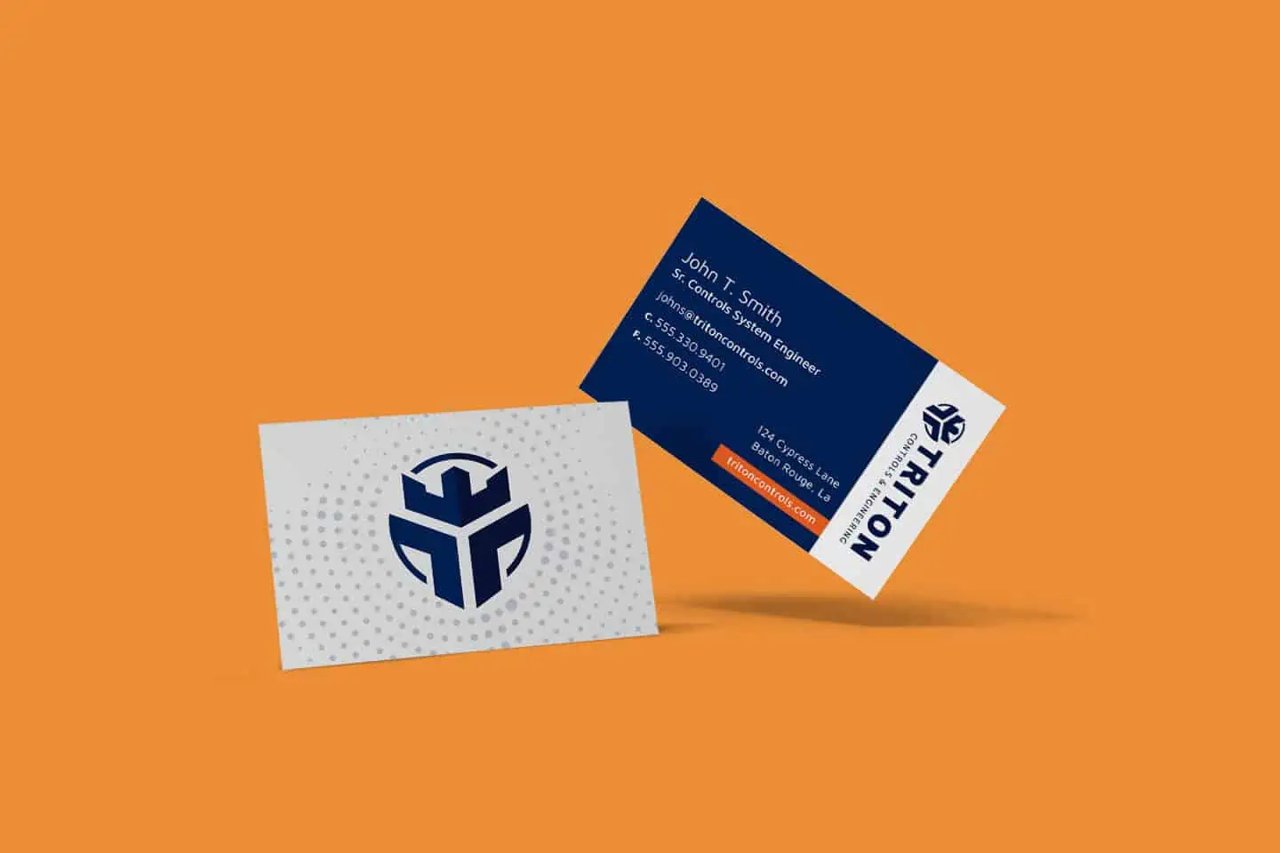 Business card design made for Triton by Catapult Creative Media in Baton Rouge