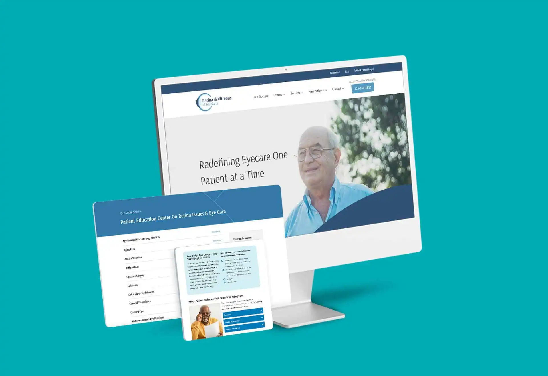 Eye doctor website created by web design Lake Charles
