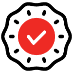 red certified check mark
