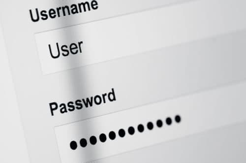 username and password field online for security purposes 
